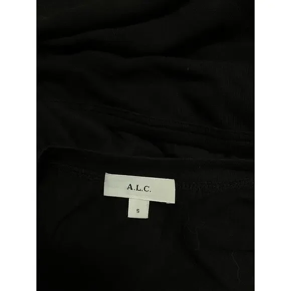 A.L.C. 'Frankie' Black Cotton T-Shirt Size S - Picture 4 of 5